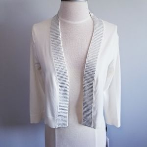 NWT CALVIN KLEIN OPEN FRONT 3/4 CROPPED CARDIGAN